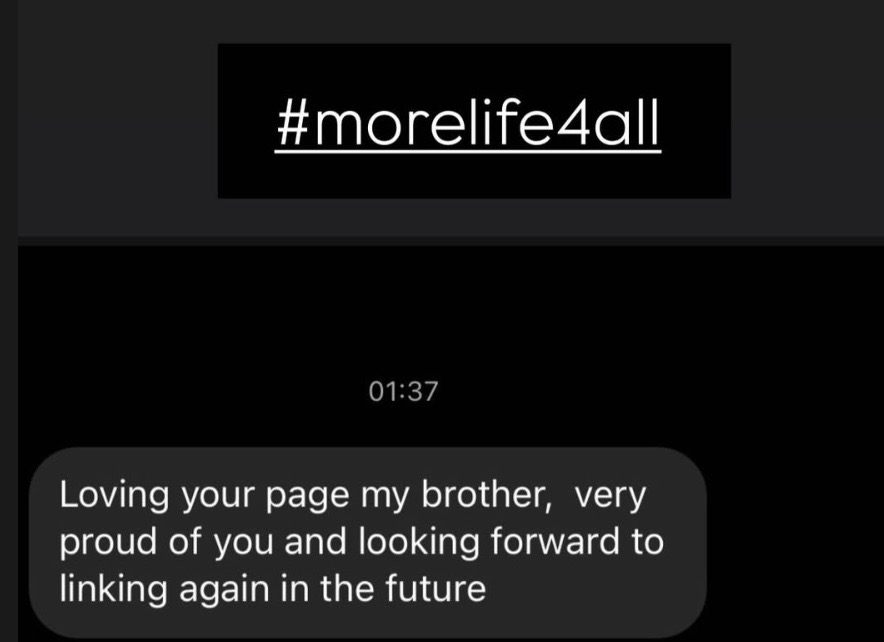 Reader message: loving your page my brother, very proud of you